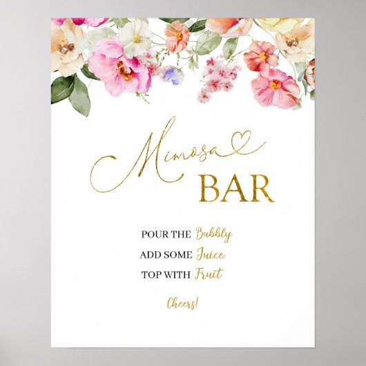 Spring Colorful Floral Mimosa Poster (Voorkant)