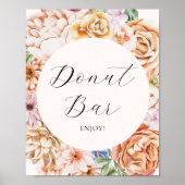 Spring Colorful Flowers Donut Bar Sign Poster (Voorkant)