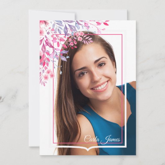 Spring Confirmation Foto Uitnodiging (Voorkant)