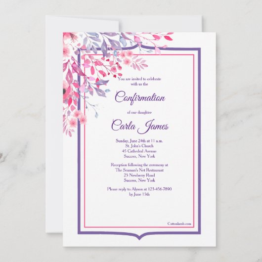 Spring Confirmation Foto Uitnodiging (Achterkant)