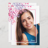 Spring Confirmation Foto Uitnodiging (Voorkant / Achterkant)