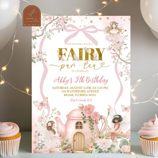 Spring Coquette Enchanted Fairy Tea Party Birthday Kaart