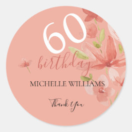Spring Coral Vibrant Garden Waterverf Bloemen Ronde Sticker