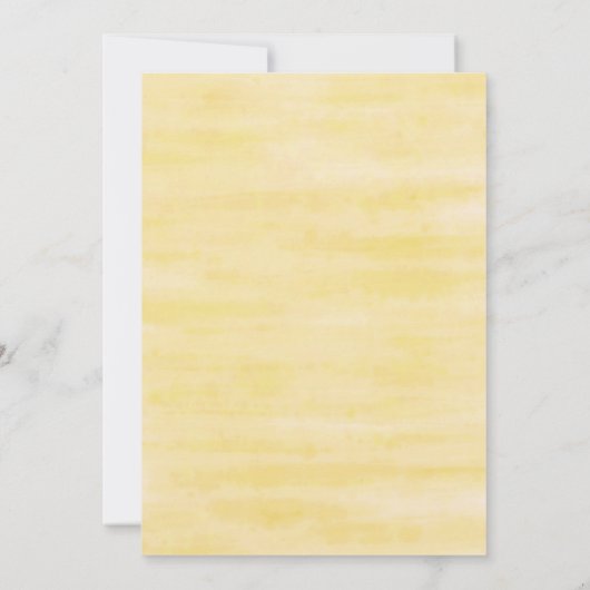 Spring Coral Yellow Floral Waterverf Communie Kaart (Achterkant)