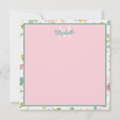 Spring Cottage Bloemen Monogram Notitiekaartje (Voorkant)