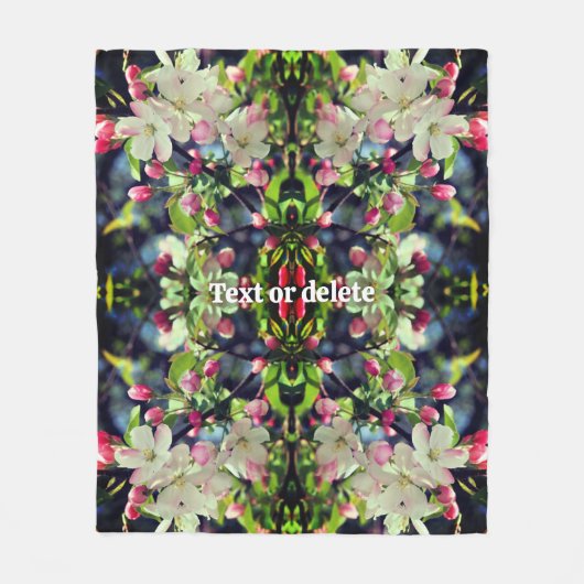 Spring Crabapple Blossom Abstract - Gepersonalisee Fleece Deken (Voorkant)