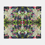 Spring Crabapple Blossom Abstract - Gepersonalisee Fleece Deken (Voorkant (Horizontaal))