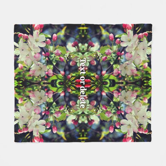 Spring Crabapple Blossom Abstract - Gepersonalisee Fleece Deken (Voorkant (Horizontaal))