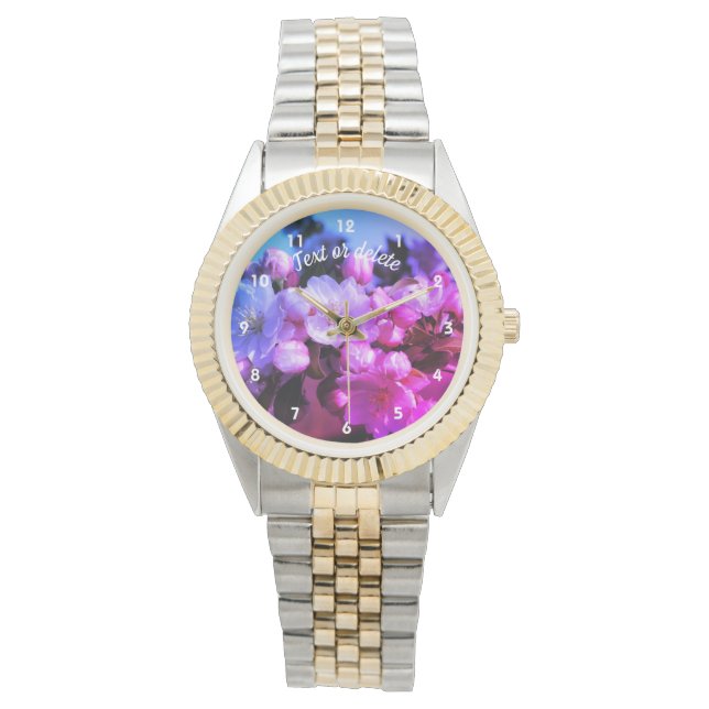 Spring Crabapple Blossom Abstract - Gepersonalisee Horloge (Voorkant)