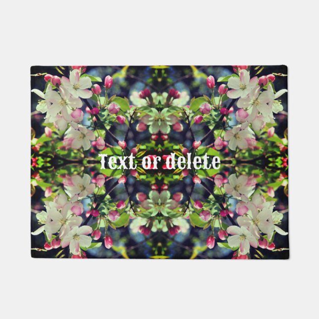 Spring Crabapple Blossom Personalized Deurmat (Voorkant)