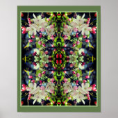 Spring Crabapple Blossoms Mirror Abstract Poster (Voorkant)