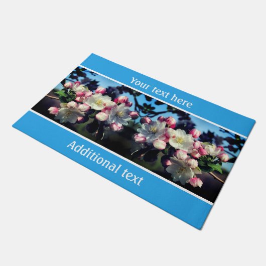 Spring Crabapple Flower Blossom Personalized Deurmat (Schuin)