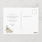 Spring Cream Garden Floral bruidsmeisje Briefkaart (Achterkant)