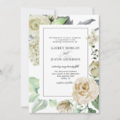 Spring Cream Garden Floral bruiloft uitnodiging (Voorkant)