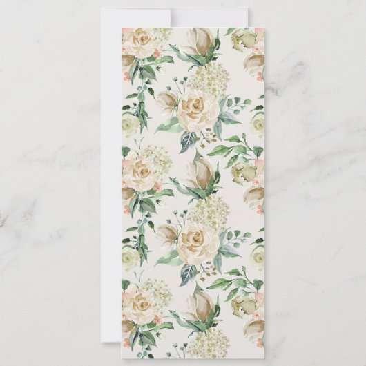 Spring Cream Garden Floral Wedding Menu Kaart (Achterkant)