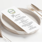 Spring Cream Garden Floral Wedding Menu Kaart