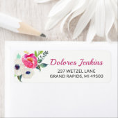 Spring Cream Paarse Waterverf Botanische Tuin Etiket (Insitu)