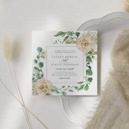 Spring Cream Tuin Bloemenplein Bruiloft Kaart