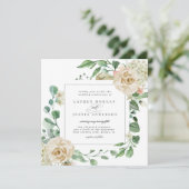 Spring Cream Tuin Bloemenplein Bruiloft Kaart (Staand voorkant)