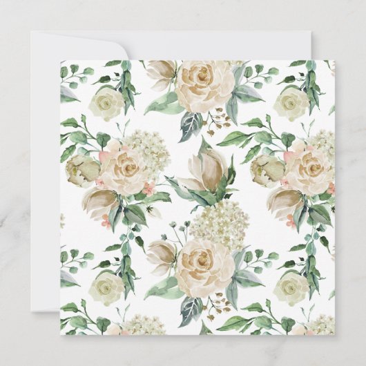 Spring Cream Tuin Bloemenplein Bruiloft Kaart (Achterkant)