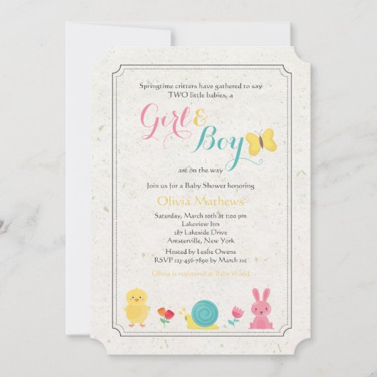 Spring Critters Uitnodiging (Voorkant)