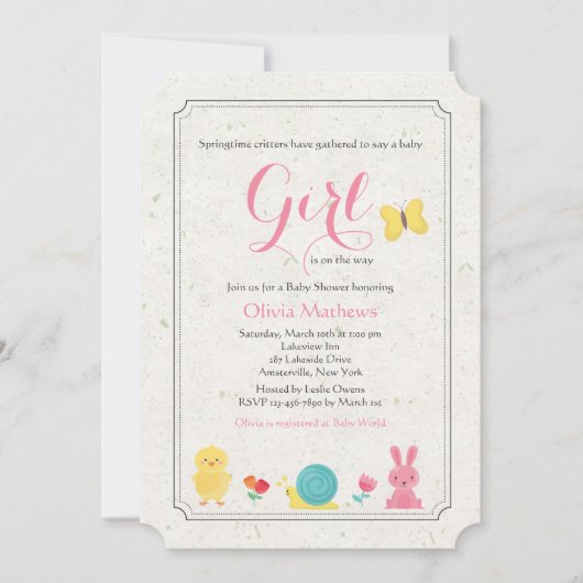 Spring Critters Uitnodiging (Voorkant)