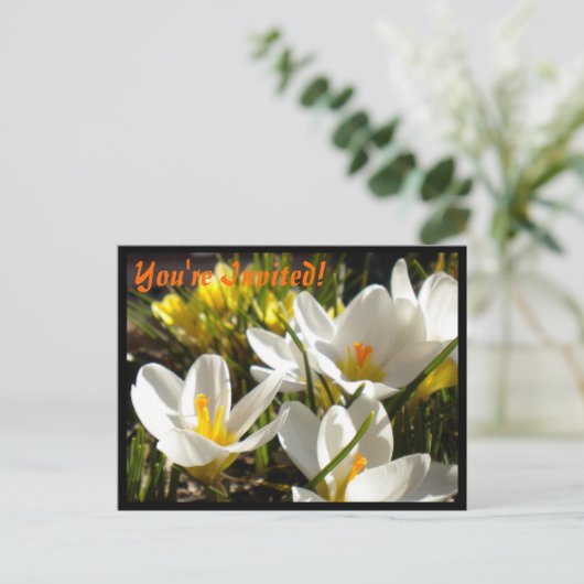 Spring Crocus Briefkaart Uitnodigingen (Staand voorkant)