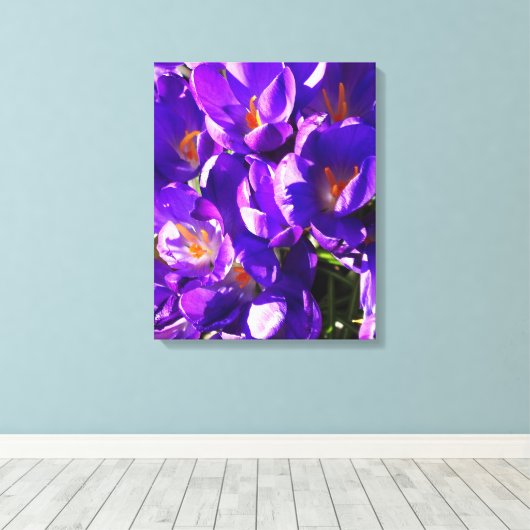 SPRING CROCUS CANVAS AFDRUK (Insitu (Houten vloer))