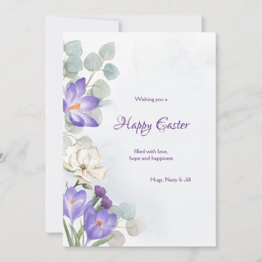 Spring Crocus Easter Wenskaart Feestdagenkaart (Voorkant)