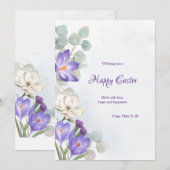 Spring Crocus Easter Wenskaart Feestdagenkaart (Voorkant / Achterkant)