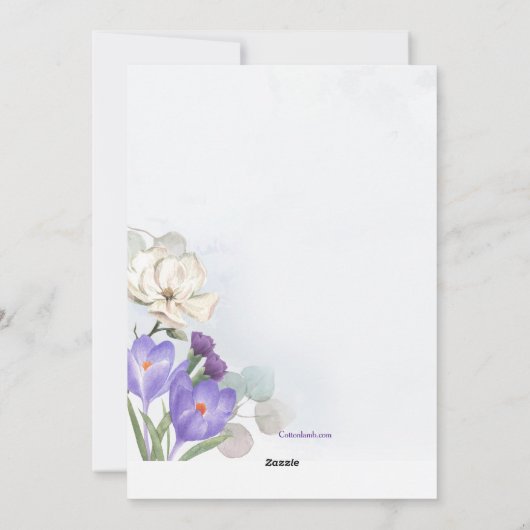 Spring Crocus Easter Wenskaart Feestdagenkaart (Achterkant)