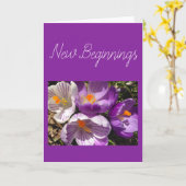 Spring Crocus Nieuw Begin Kaart (Gele Bloem)