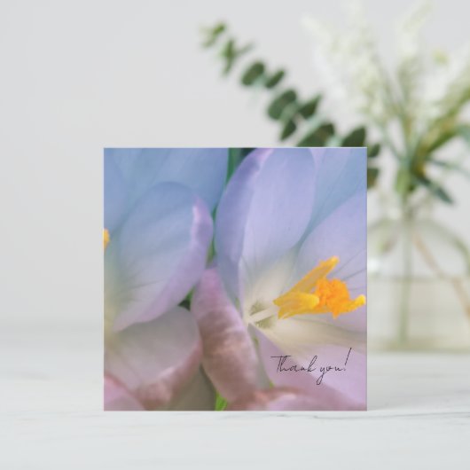 Spring Crocus Photography Bedankkaart (Staand voorkant)