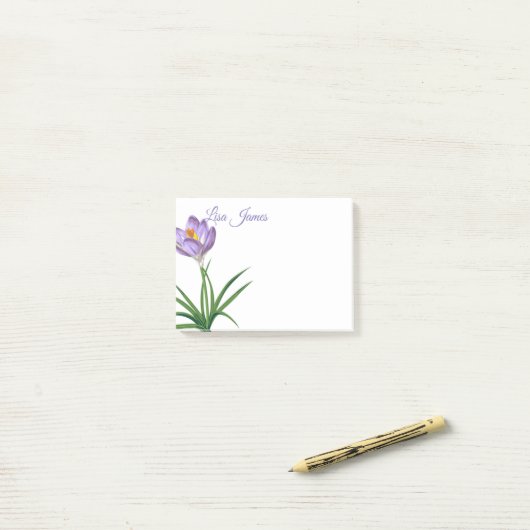 Spring Crocus Post-it-Notes Post-it® Notes (Op bureau)