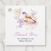 Spring Cute Bird Baby Shower Bedankjes Labels (Voorkant)