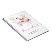 Spring Cute Bird Baby Shower Guest Book Notitieboek (Rechterzijde)