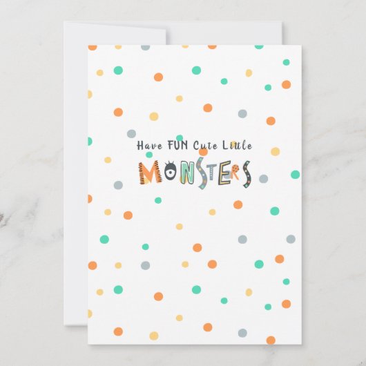 Spring Cute Monster Trampolinepark Verjaardagsfees Kaart (Achterkant)