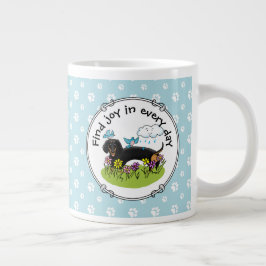 Spring Dachshund Dog Dachsie (zwart en tan) Cute Grote Koffiekop