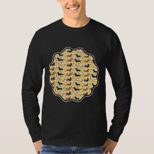 Spring Dachshund-patroon met bloemen T-shirt