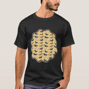 Spring Dachshund-patroon met bloemen T-shirt