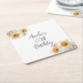 Spring Daffodil Birthday Kartonnen Onderzetters (Schuin)
