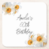 Spring Daffodil Birthday Kartonnen Onderzetters (Voorkant)