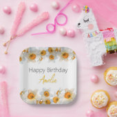 Spring Daffodil Birthday Papieren Bordje (Feest)