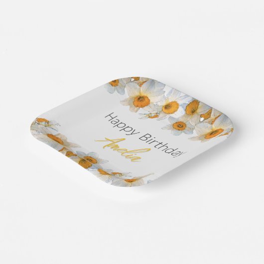 Spring Daffodil Birthday Papieren Bordje (Gebogen)