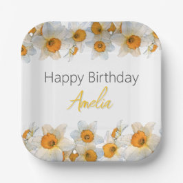 Spring Daffodil Birthday Papieren Bordje