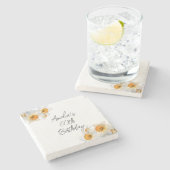 Spring Daffodil Birthday Stenen Onderzetter (Zijkant)