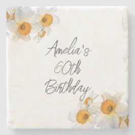 Spring Daffodil Birthday Stenen Onderzetter