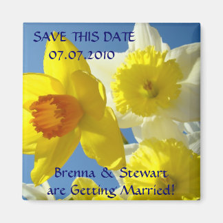 Spring Daffodil Bloemen Bewaar deze Date magneet