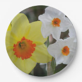 Spring Daffodil Blooms Floral Papieren Bordje (Voorkant)