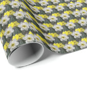 Spring Daffodil Blooms Floral Pattern Cadeaupapier (Rol Hoek)
